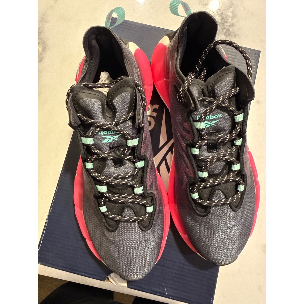 Reebok Zig Kinetica II Women 5 Black Atomic Pink Pixel Mint H05715 Running Shoes